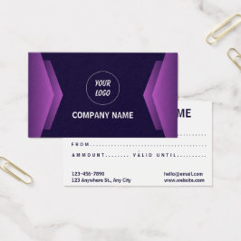 Lila und weiße, moderne Geschenkkarte