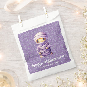 Lila und weiße Mumie Lila Frohes Halloween Geschenktütchen