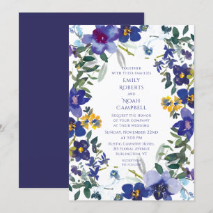 Lila und weiße Orchideenhochzeit Einladung