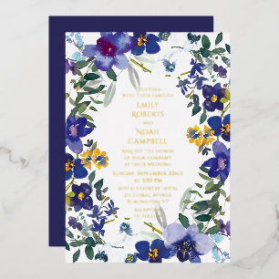 Lila und weiße Orchideenhochzeit Folieneinladung