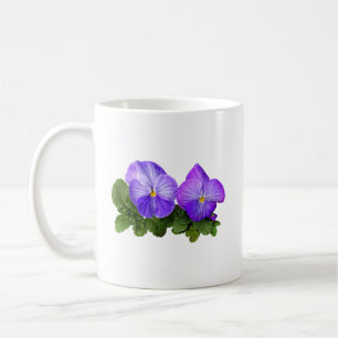 Lila und weiße Pansy Couple Kaffeetasse