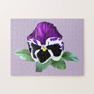 Lila und weiße Pansy Puzzle