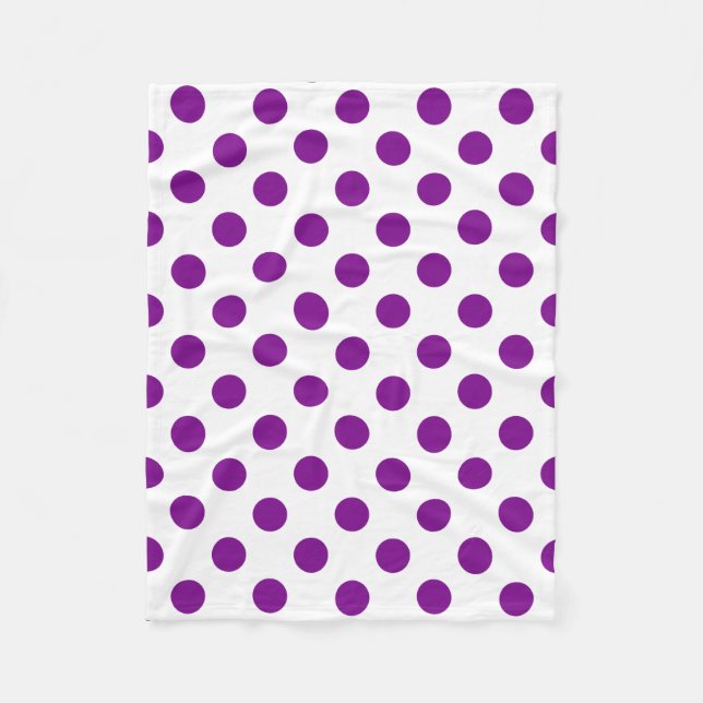 Lila und weiße Polka-Punkte Fleecedecke (Vorderseite)