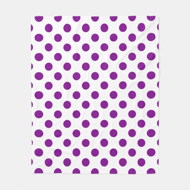 Lila und weiße Polka-Punkte Fleecedecke (Vorderseite)