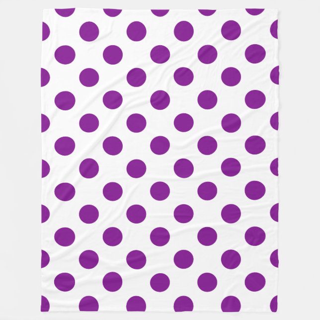 Lila und weiße Polka-Punkte Fleecedecke (Vorderseite)