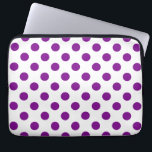 Lila und weiße Polka-Punkte Laptopschutzhülle<br><div class="desc">Lila und weiße Polka-Punkte</div>