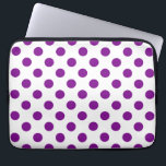 Lila und weiße Polka-Punkte Laptopschutzhülle<br><div class="desc">Lila und weiße Polka-Punkte</div>