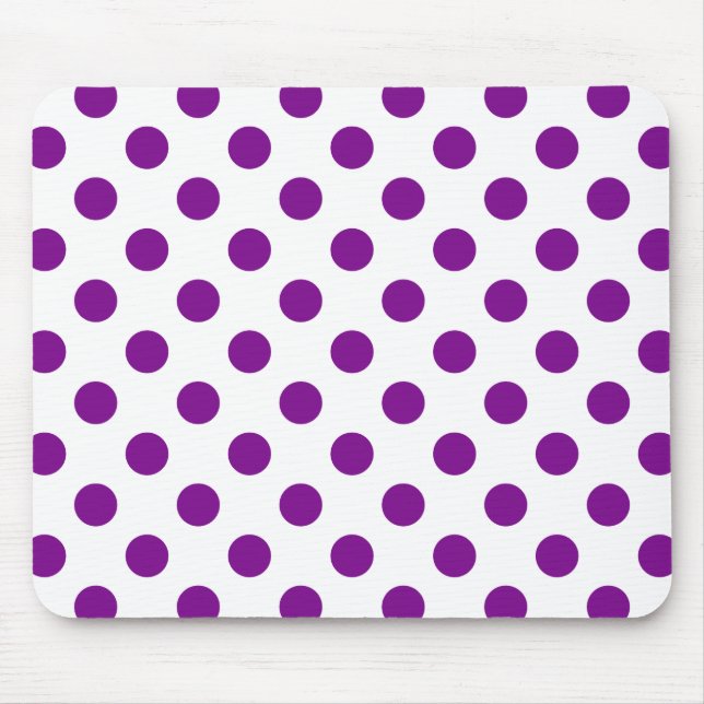 Lila und weiße Polka-Punkte Mousepad (Vorne)
