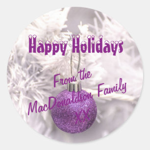 Lila und weiße runder aufkleber