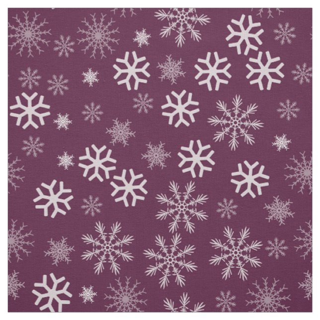 Lila und weiße Schneeflocken Stoff (Muster)