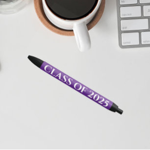 Lila und weiße Schulfarben Jahr Kugelschreiber