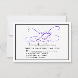 Lila und weiße Script-Antwort RSVP Karte