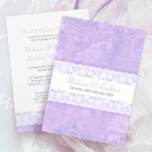 Lila und weiße Spitzen-Hochzeitsfeier