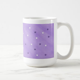 Lila und weiße Sterne auf Lavendel-Tassen Kaffeetasse