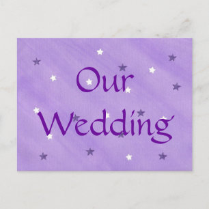 Lila und weiße Sterne, Hochzeitskarten Einladungspostkarte
