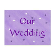 Lila und weiße Sterne, Hochzeitskarten