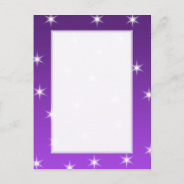 Lila und weiße Sterne, Muster. Postkarte (Vorderseite)
