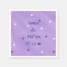 Lila und weiße Sterne Personalisiert Napkins Serviette