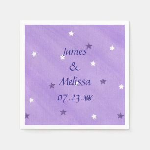 Lila und weiße Sterne Personalisiert Napkins Serviette