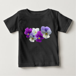 Lila und weiße Stiefmütterchen Baby T - Shirt