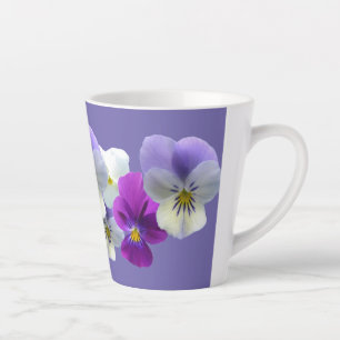 Lila und weiße Stiefmütterchen Lilac Latte Tasse