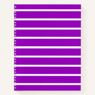 Lila- und weiße Streifen Design Notizbuch