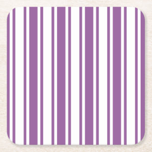 Lila und weiße Streifen Rechteckiger Pappuntersetzer