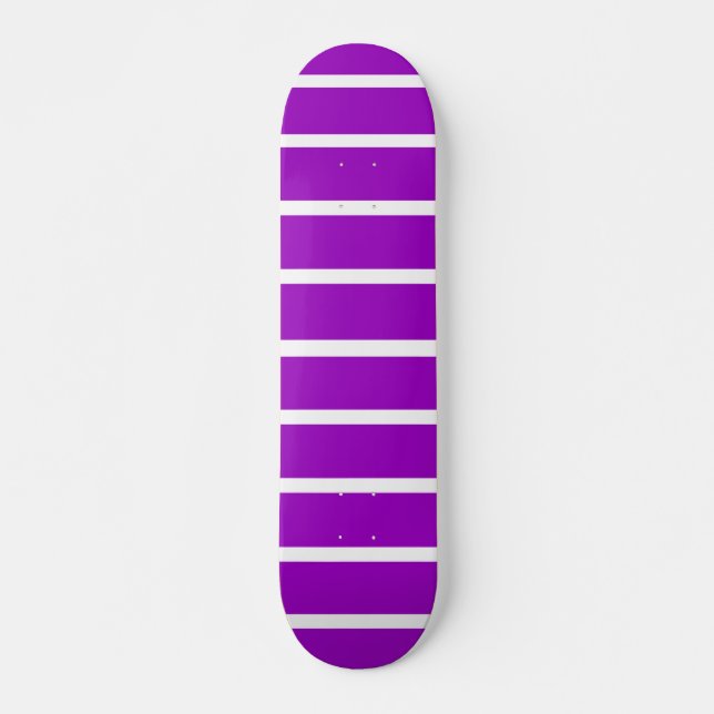 Lila und weiße Streifen Skateboard (Vorne)
