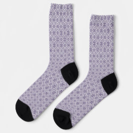 Lila und weiße Tatreez Henna Thobe Muster Socken