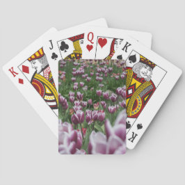 Lila und weiße Tulip Cards Spielkarten