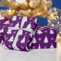 Lila und weiße Weihnachtsbaummuster