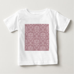 Lila und weißer Damast Baby T-shirt