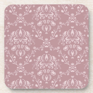 Lila und weißer Damast Getränkeuntersetzer