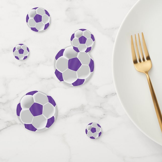 Lila und weißer Fußballball Confetti Konfetti (Gruppe)