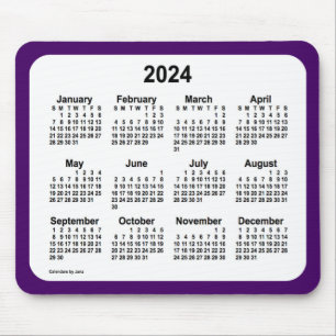 lila und weißer Kalender 2024 von Janz Two Tone Mousepad