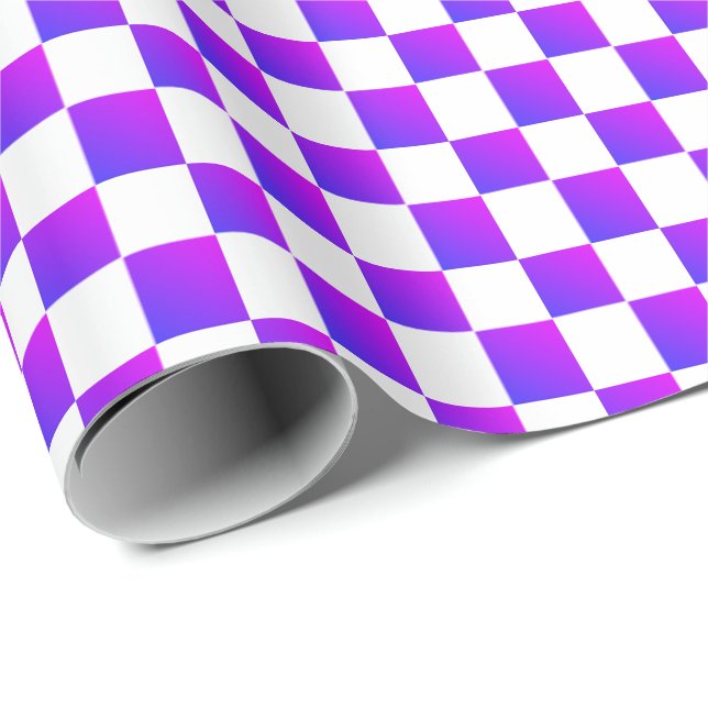 Lila und weißer Karo Geschenkpapier (Rolleneckpunkt)