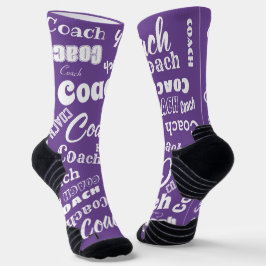 Lila und weißer Personalisierter Coach Geschenknam Socken
