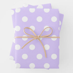 Lila und weißer Polka-Dot Geschenkpapier Set