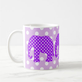 Lila und weißer Polka-Punkt-Elefant Tasse