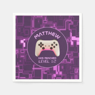 Lila und weißer Videospielcontroller Serviette