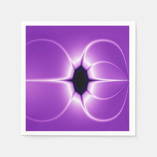 Lila und weißes Fraktal Serviette (Vorderseite)