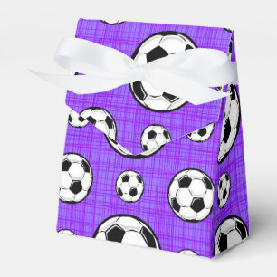 Lila und weißes Fußballball-Muster Geschenkschachtel