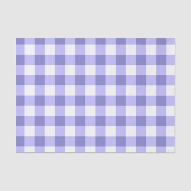 Lila und weißes Gingham-Karo-Muster Seidenpapier (Vorderseite)