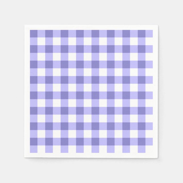 Lila und weißes Gingham-Karo-Muster Serviette (Vorderseite)