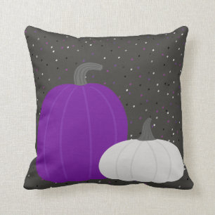 Lila und weißes Kürbiskissen Kissen