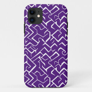 Lila und weißes Muster   Modernes Maze Case-Mate iPhone Hülle