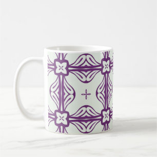 Lila und weißes Nahtloses Muster Kaffeetasse
