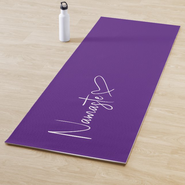 Lila und weißes Namaste Script Reversible Yogamatte (Beispiel)