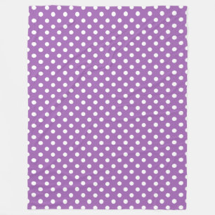 Lila und weißes Polka-Punkt-Muster Fleecedecke
