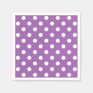Lila und weißes Polka-Punkt-Muster Serviette
